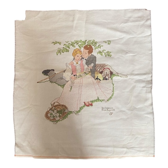 Vintage Norman Rockwell cross-Stitch. Handmade. - Picture 2 of 16